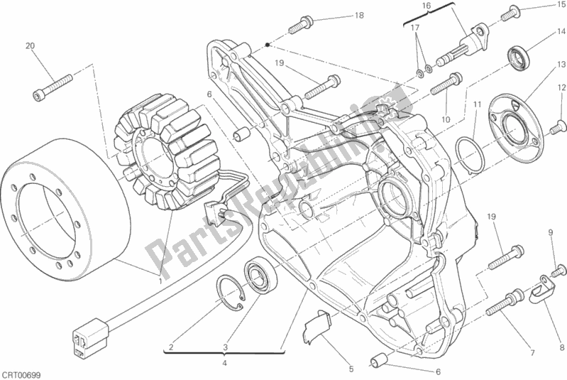 Toutes les pièces pour le Couvercle De Générateur du Ducati Monster 659 Australia 2020